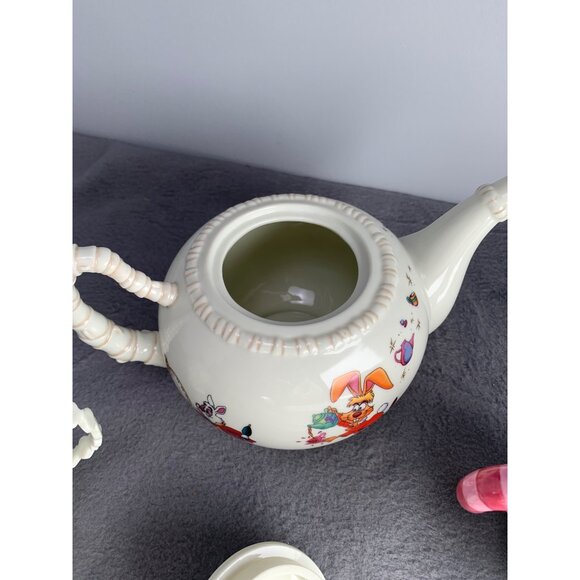 Disney Alice In Wonderland Porcelain Tea Set Teapot Sugar Bowl & Creamer Danby M - Picture 12 of 16